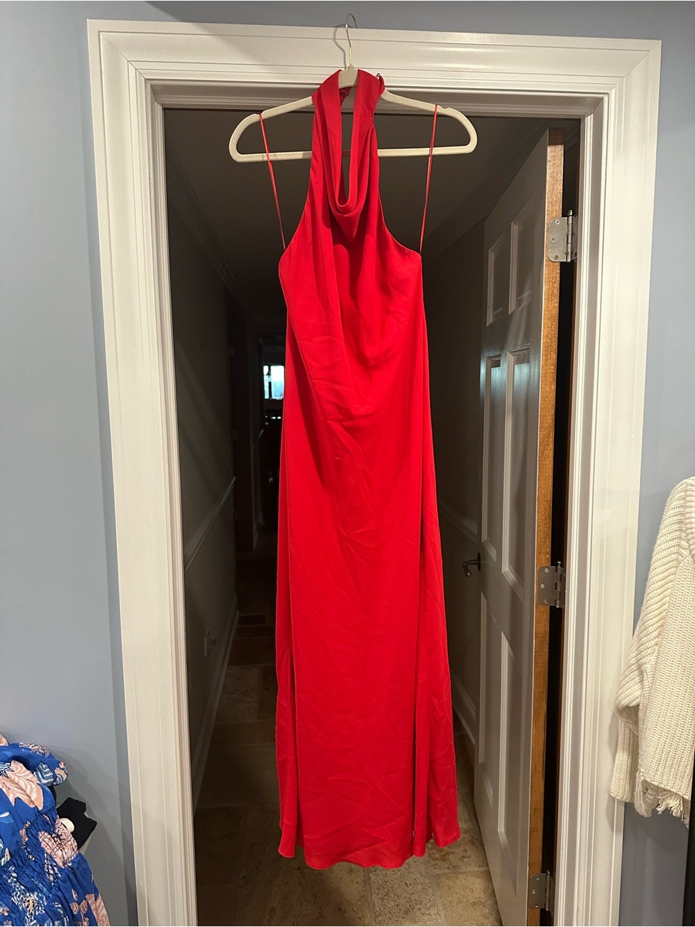 Zara Red Halter Maxi Dress